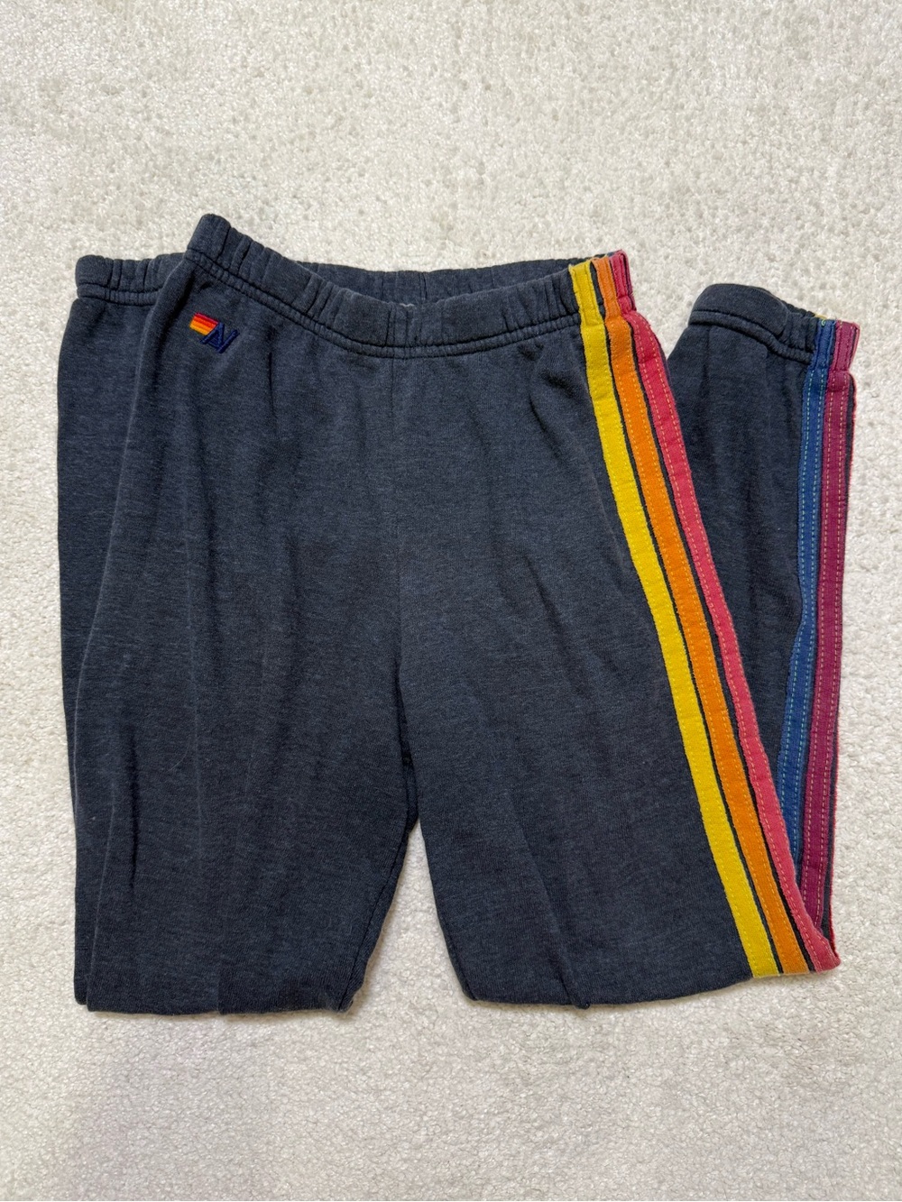 Aviator Nations Kids 5 Stripe Sweatpants Charcoal Size 12